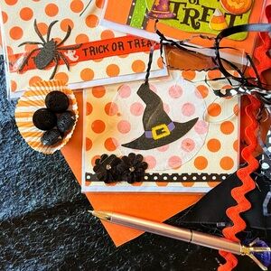 Halloween Polka Dot Greeting Cards Set